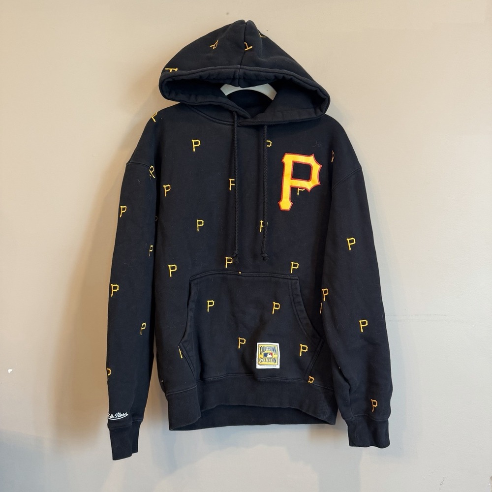 Pittsburgh Pirates Mitchell & Ness Repeat Pullover Hoodie - Black Medium